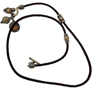 Vintage 90s Brighton Braided Leather Belt Bracelet